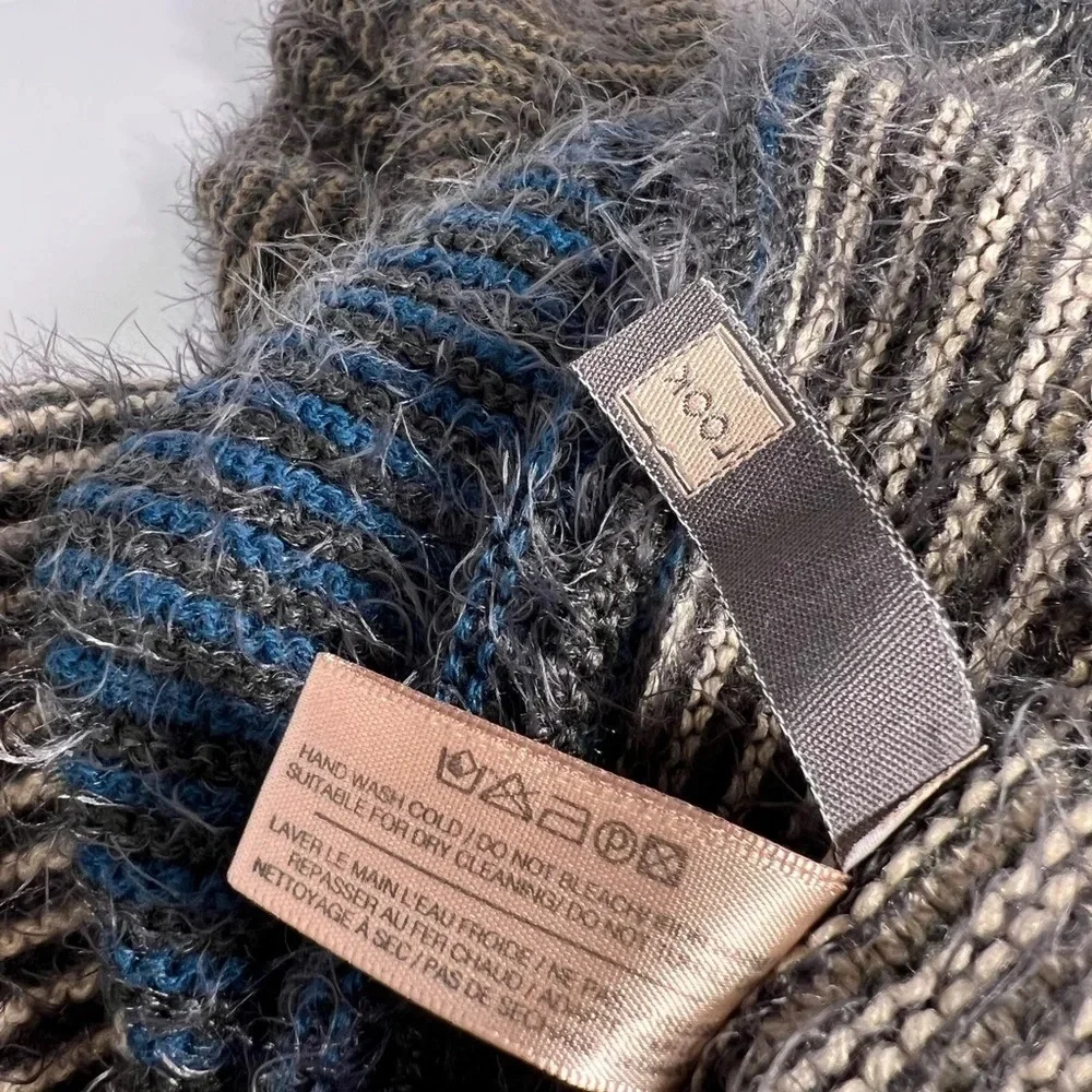 Look, earth tone striped soft eyelash, infinity acrylic scarf 15”‎ wide 28”L